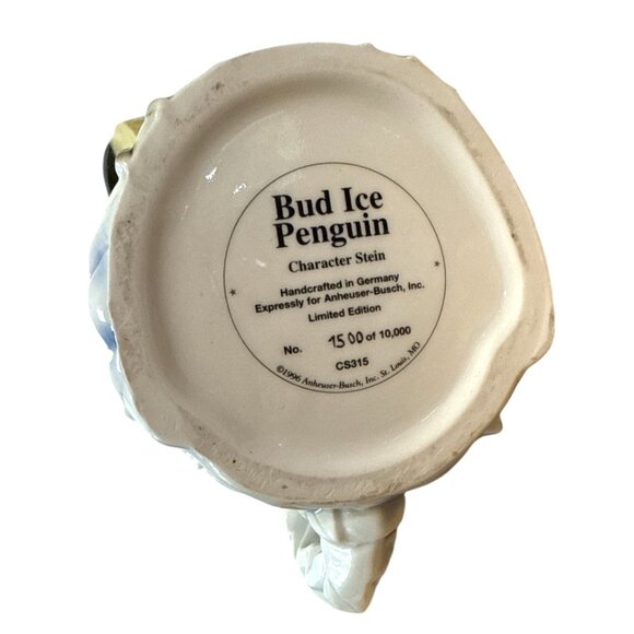 Anheuser-Busch BUD ICE PENGUIN STEIN Ceramic Hand Numbered CS315 - NEW IN BOX - Picture 9 of 9